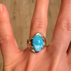 Silver and Blue Stone Ring